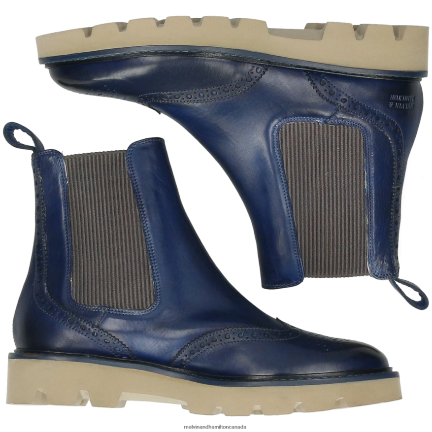 Women Melvin & Hamilton Blue Sally 112 Ankle Boots P4V68P848
