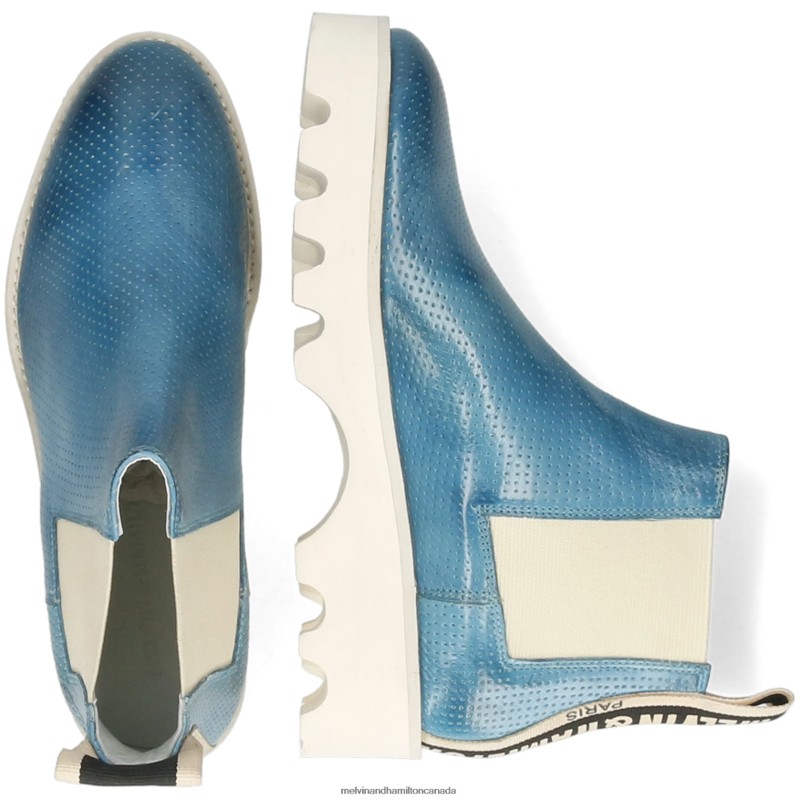 Women Melvin & Hamilton Blue Sally 175 Ankle Boots P4V68P1073