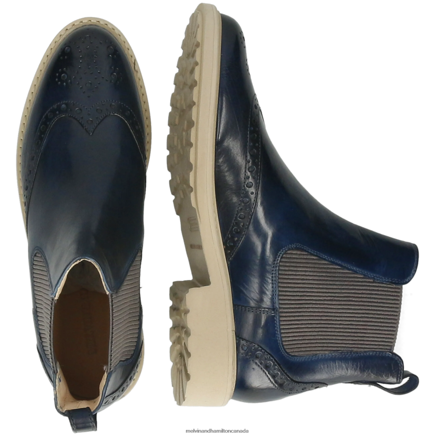 Women Melvin & Hamilton Blue Selina 29 Ankle Boots P4V68P845