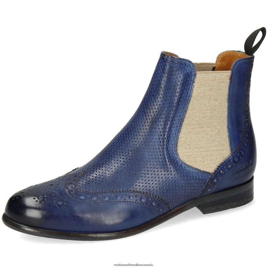 Women Melvin & Hamilton Blue Selina 6 Ankle Boots P4V68P1023