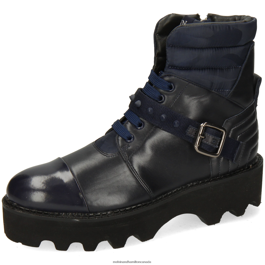 Women Melvin & Hamilton Blue Sybill 27 Ankle Boots P4V68P853