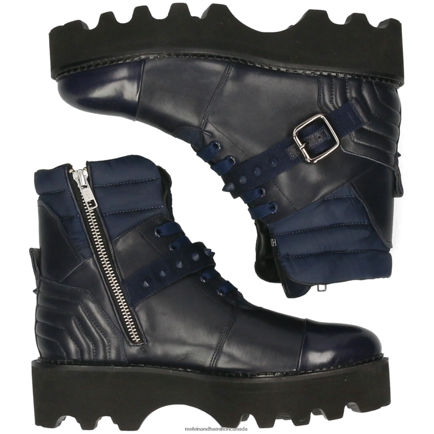 Women Melvin & Hamilton Blue Sybill 27 Ankle Boots P4V68P853