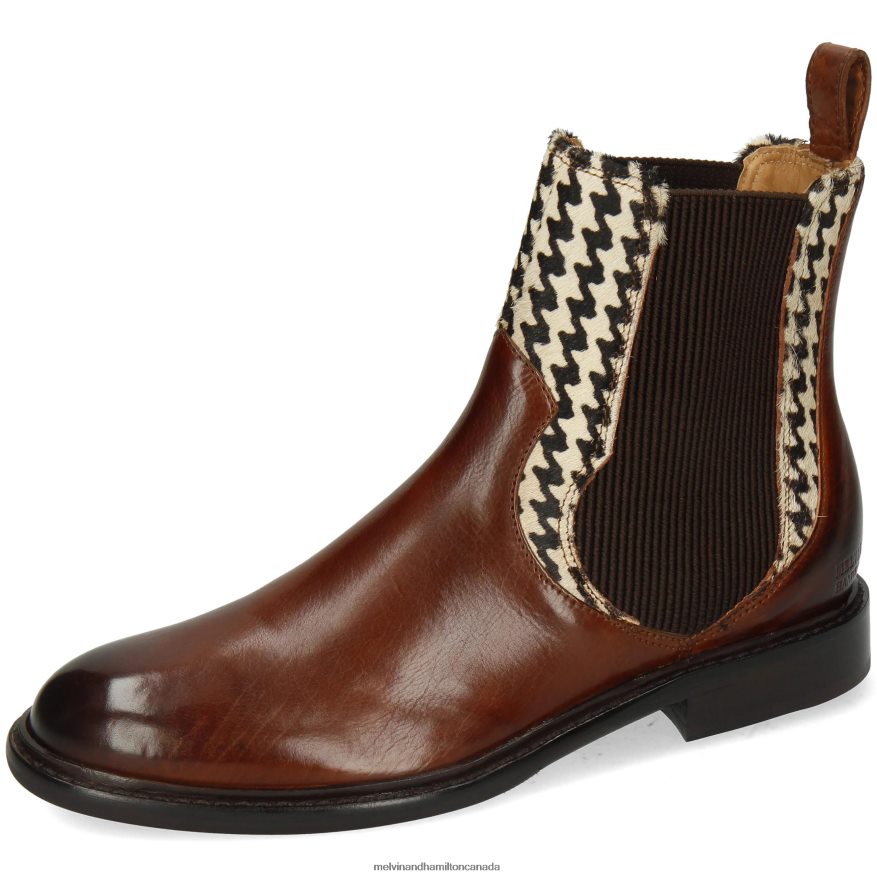 Women Melvin & Hamilton Brown Sally 113 Ankle Boots P4V68P1062