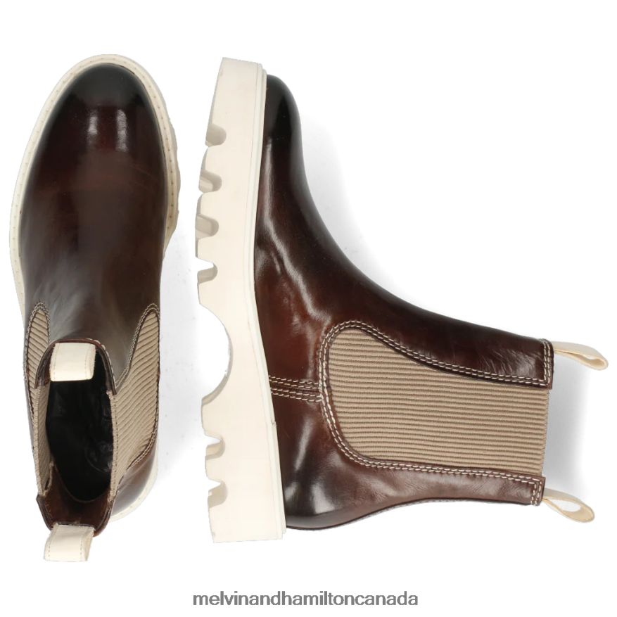 Women Melvin & Hamilton Brown Sally 135 Ankle Boots P4V68P1016