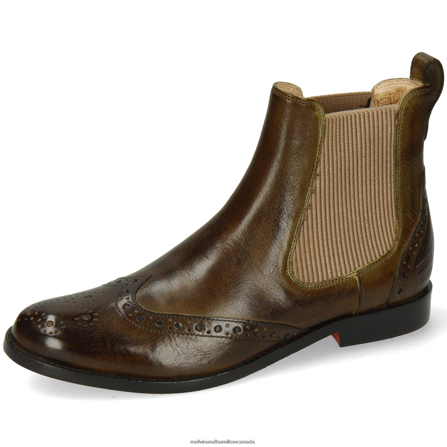 Women Melvin & Hamilton Green Amelie 5 Ankle Boots P4V68P919