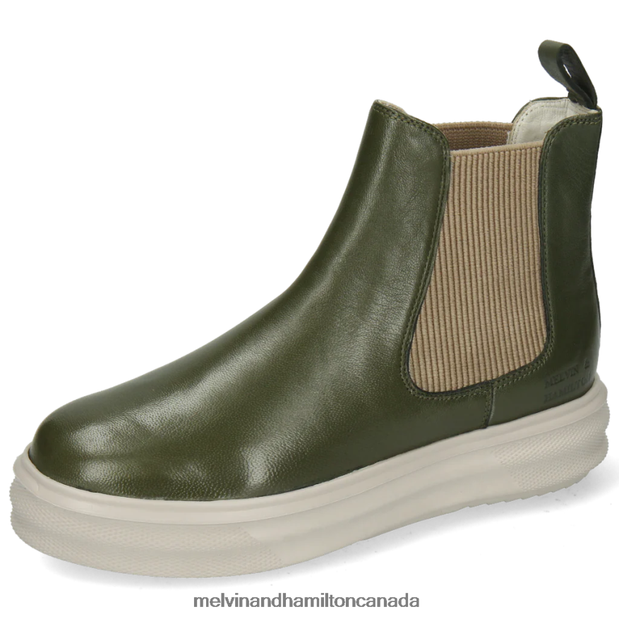 Women Melvin & Hamilton Green Fay 1 Ankle Boots P4V68P1074