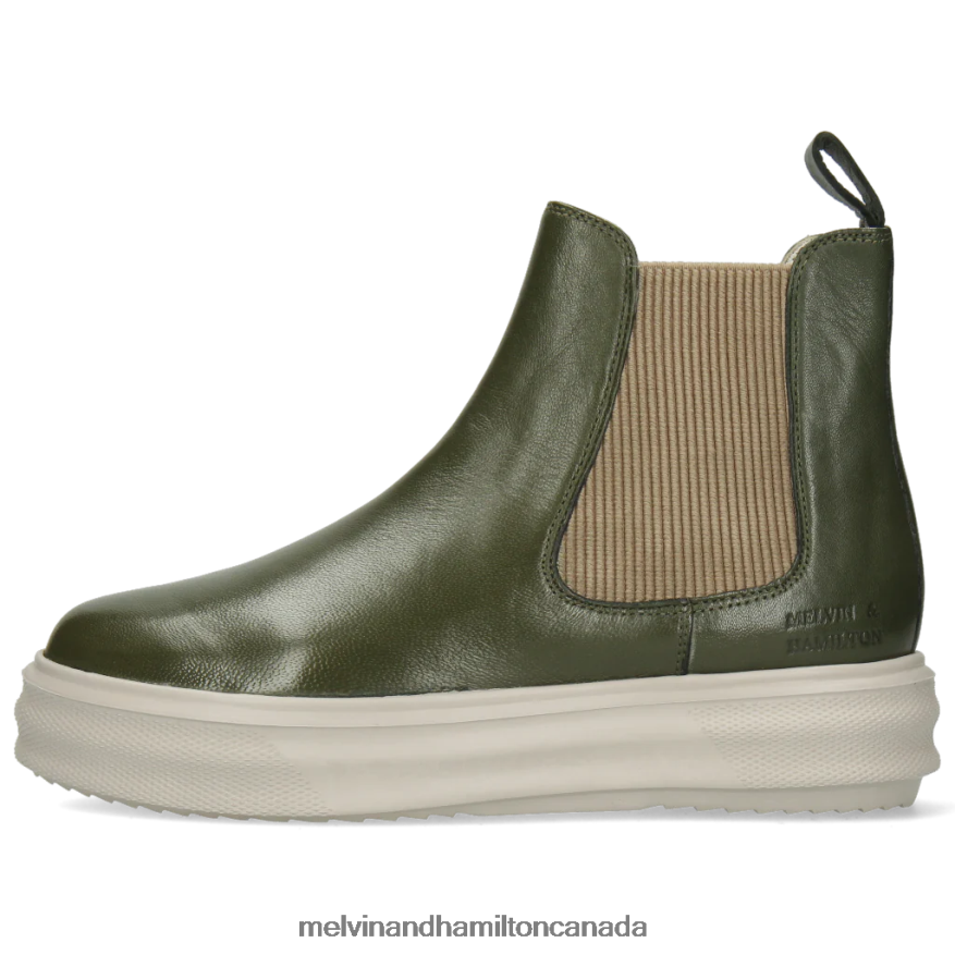 Women Melvin & Hamilton Green Fay 1 Ankle Boots P4V68P1074