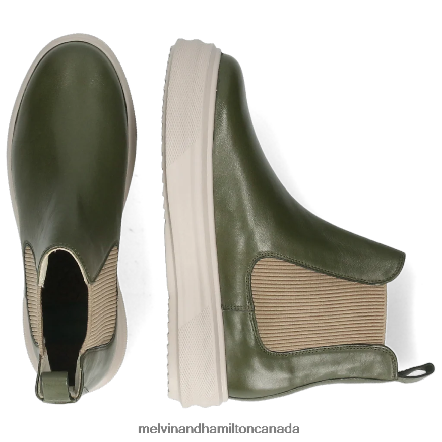 Women Melvin & Hamilton Green Fay 1 Ankle Boots P4V68P1074