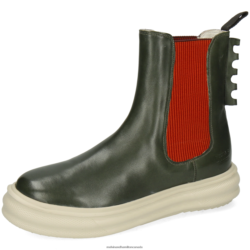 Women Melvin & Hamilton Green Fay 5 Ankle Boots P4V68P1003