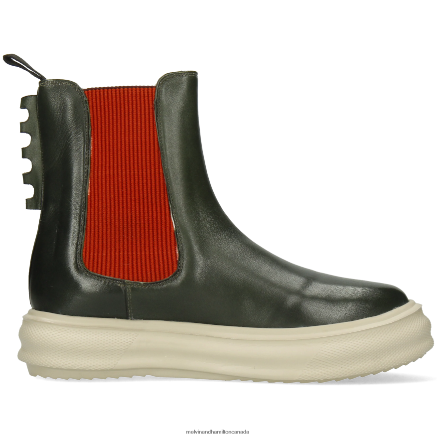 Women Melvin & Hamilton Green Fay 5 Ankle Boots P4V68P1003