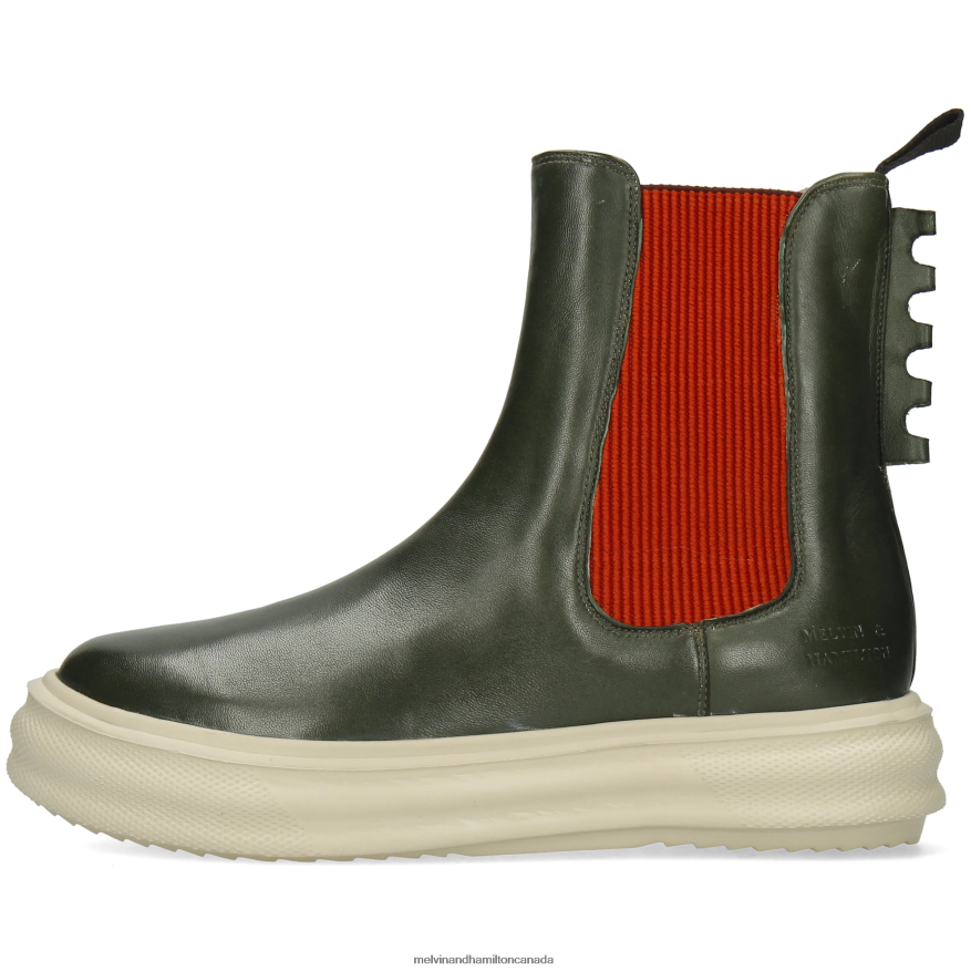 Women Melvin & Hamilton Green Fay 5 Ankle Boots P4V68P1003