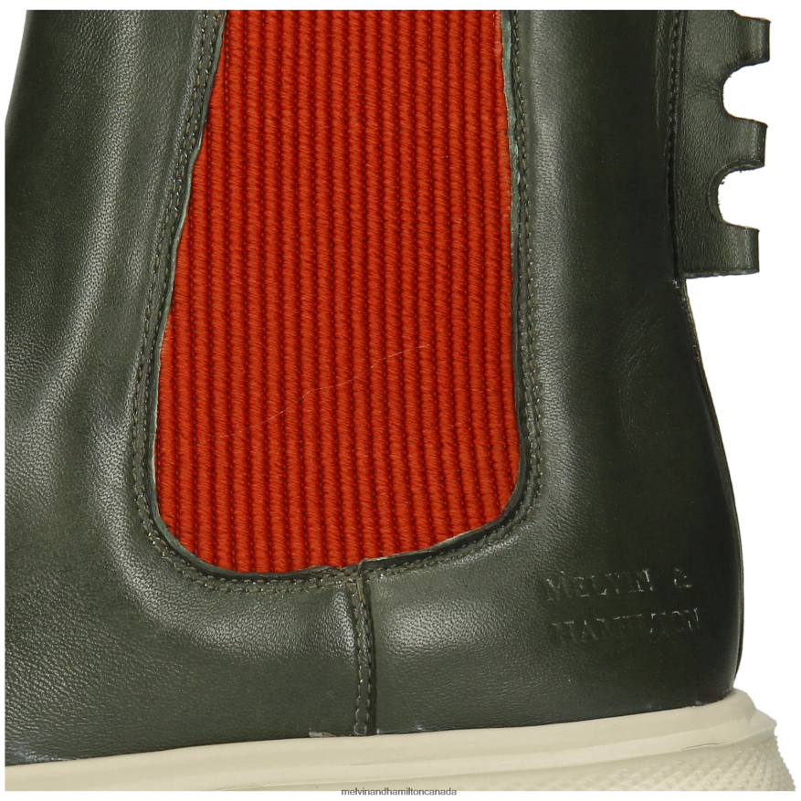 Women Melvin & Hamilton Green Fay 5 Ankle Boots P4V68P1003