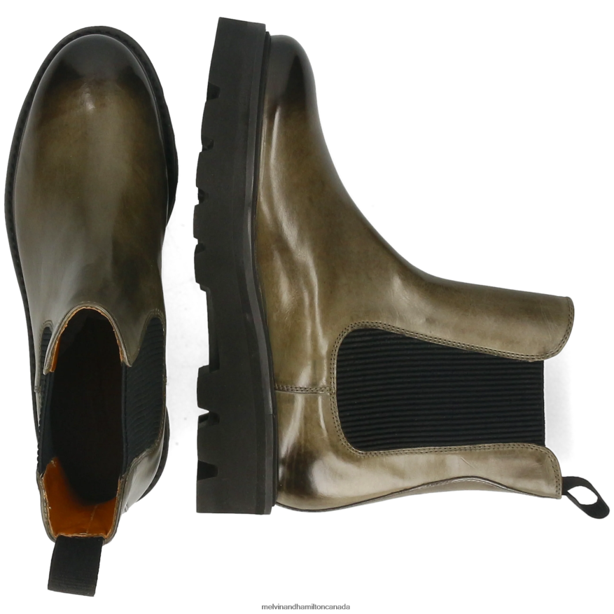 Women Melvin & Hamilton Green Leonie 5 Ankle Boots P4V68P806