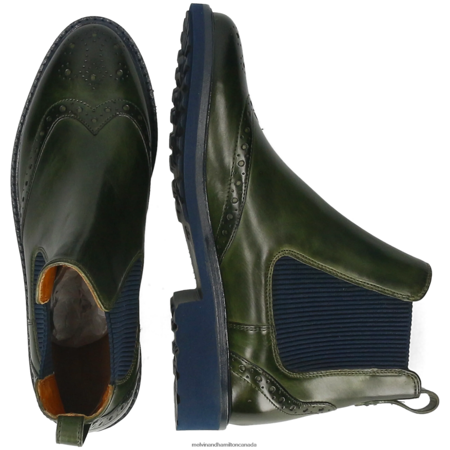 Women Melvin & Hamilton Green Selina 29 Ankle Boots P4V68P794