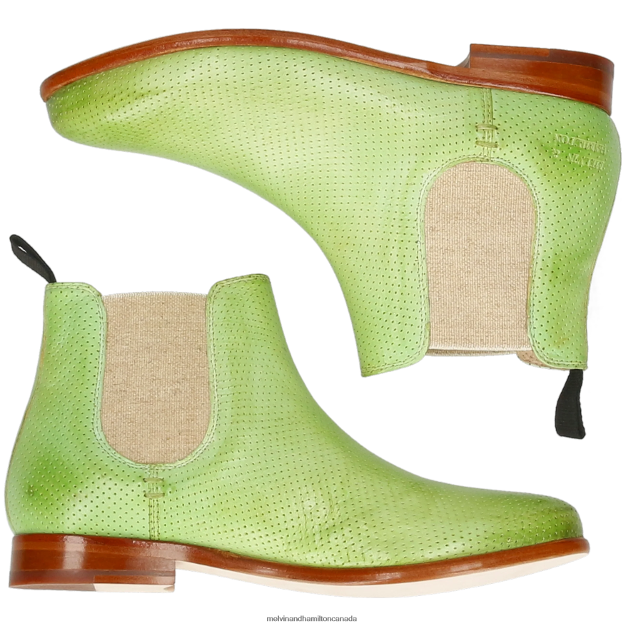 Women Melvin & Hamilton Green Selina 57 Ankle Boots P4V68P1057