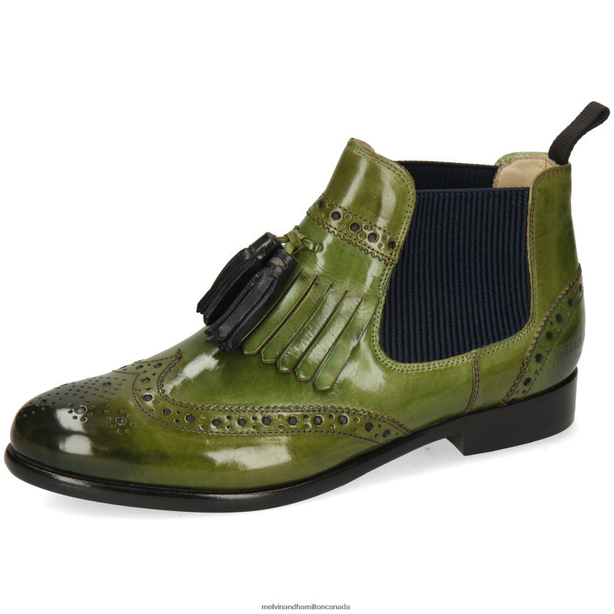 Women Melvin & Hamilton Green Selina 5 Ankle Boots P4V68P981