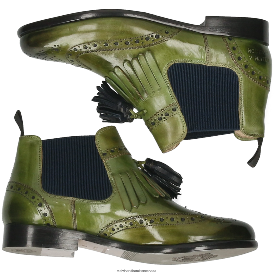 Women Melvin & Hamilton Green Selina 5 Ankle Boots P4V68P981