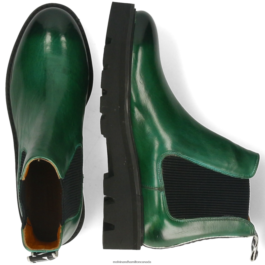 Women Melvin & Hamilton Green Sybill 6 Ankle Boots P4V68P825