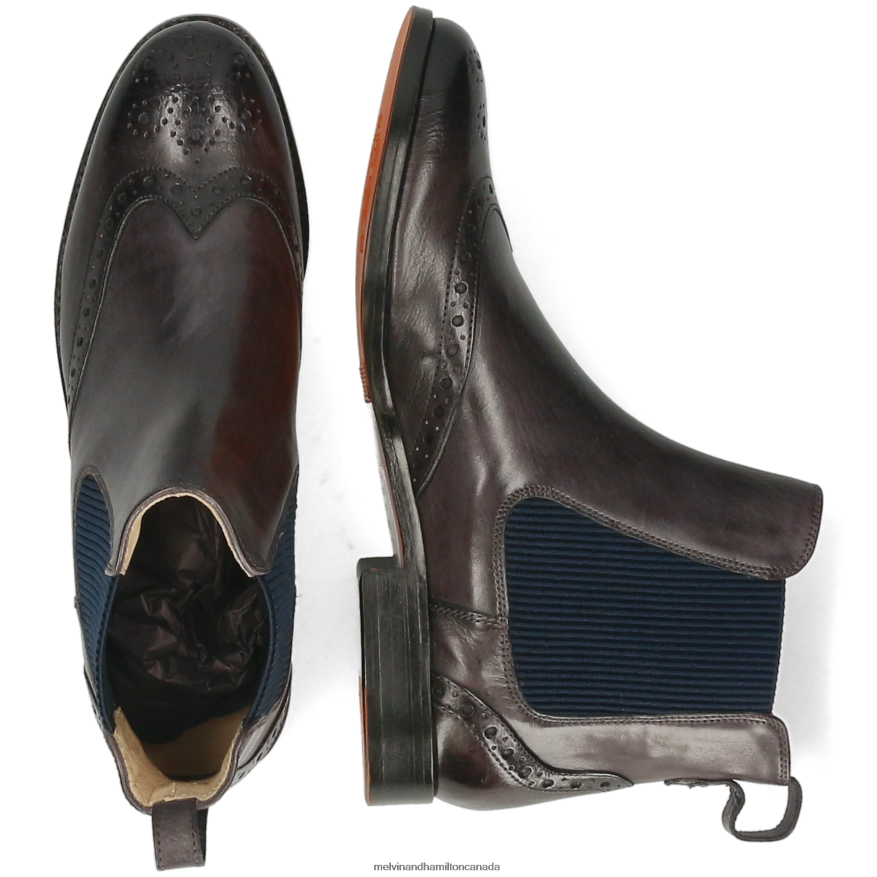 Women Melvin & Hamilton Grey Amelie 5 Ankle Boots P4V68P991