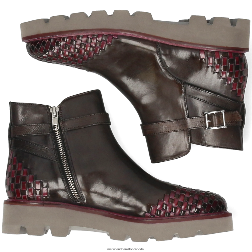 Women Melvin & Hamilton Grey Molly 14 Ankle Boots P4V68P934