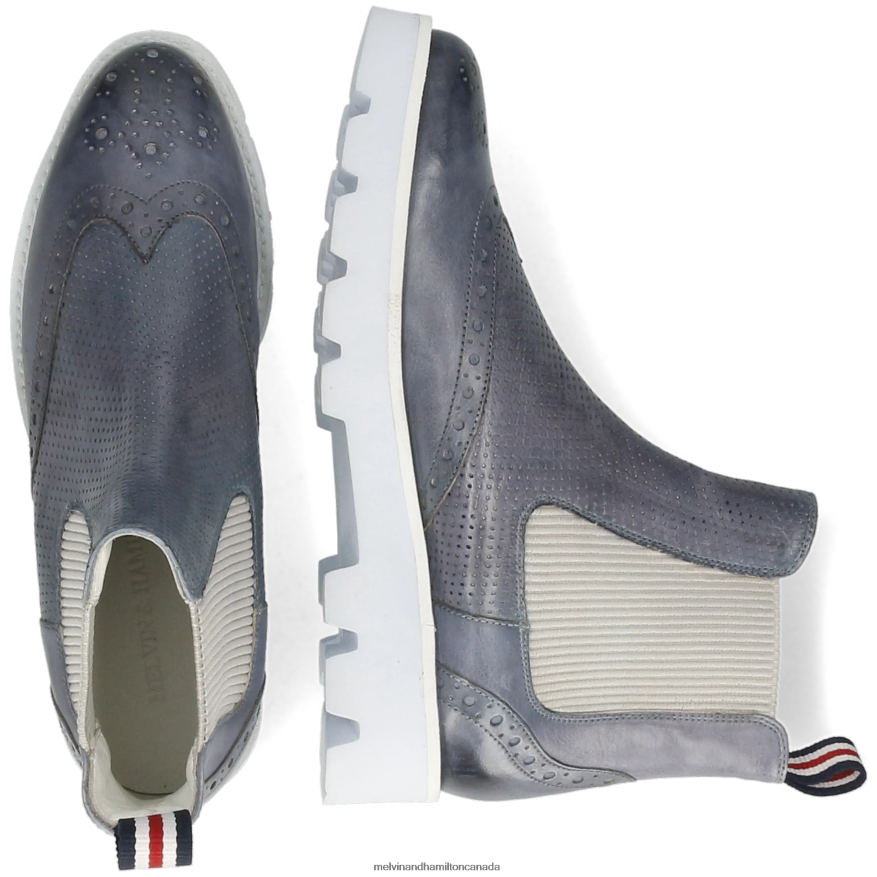 Women Melvin & Hamilton Grey Selina 29 Ankle Boots P4V68P1010