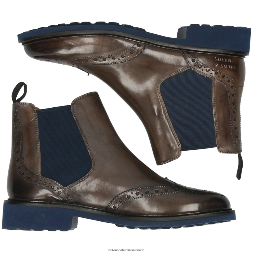 Women Melvin & Hamilton Grey Selina 6 Ankle Boots P4V68P1113