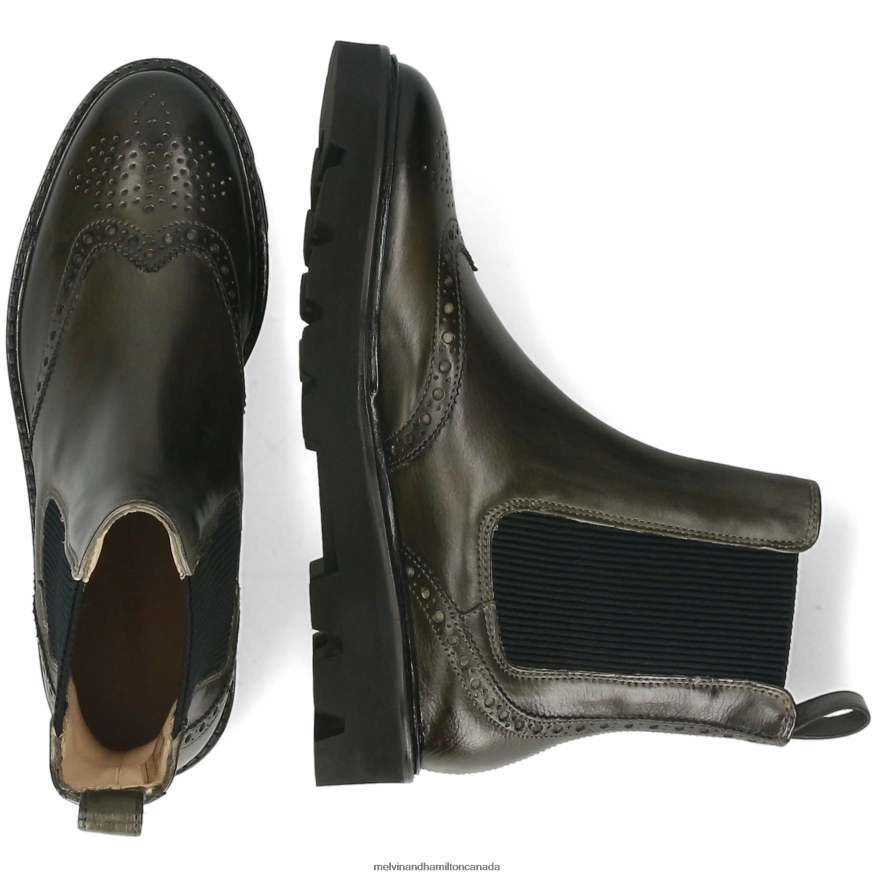 Women Melvin & Hamilton Khaki Sally 112 Ankle Boots P4V68P951