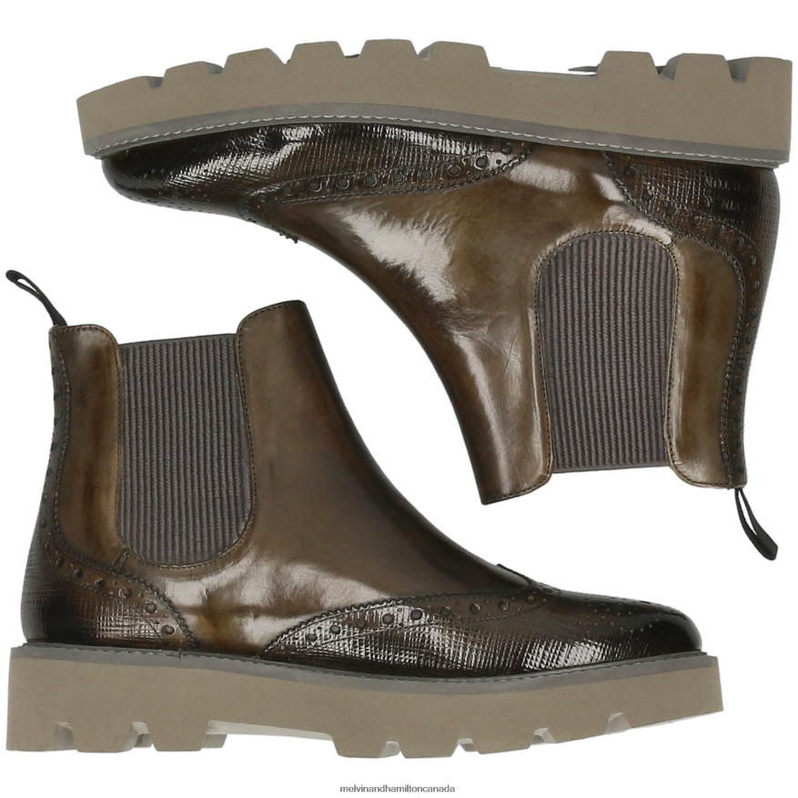 Women Melvin & Hamilton Khaki Selina 65 Ankle Boots P4V68P973