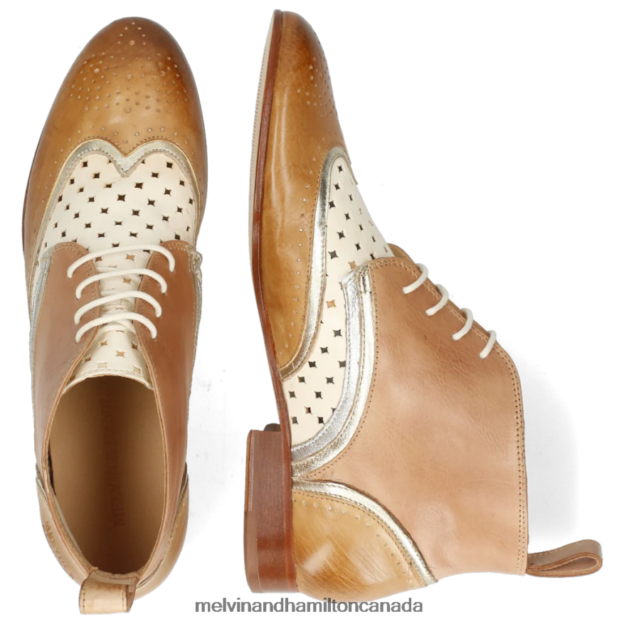 Women Melvin & Hamilton Light Brown Sally 30 Ankle Boots P4V68P1134