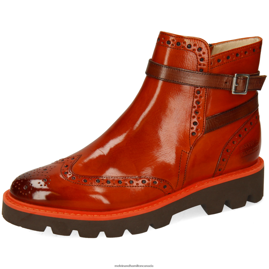 Women Melvin & Hamilton Orange Selina 25 Ankle Boots P4V68P971