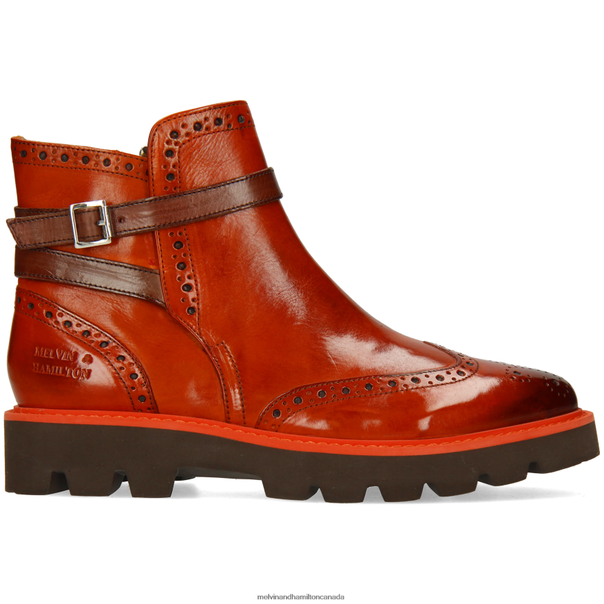 Women Melvin & Hamilton Orange Selina 25 Ankle Boots P4V68P971