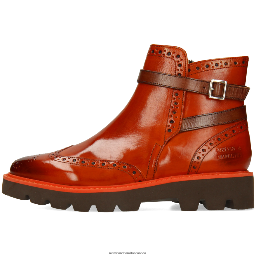 Women Melvin & Hamilton Orange Selina 25 Ankle Boots P4V68P971