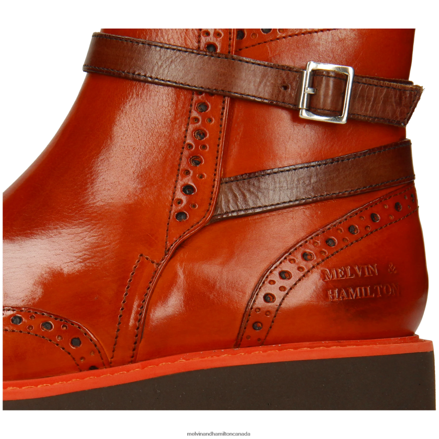 Women Melvin & Hamilton Orange Selina 25 Ankle Boots P4V68P971