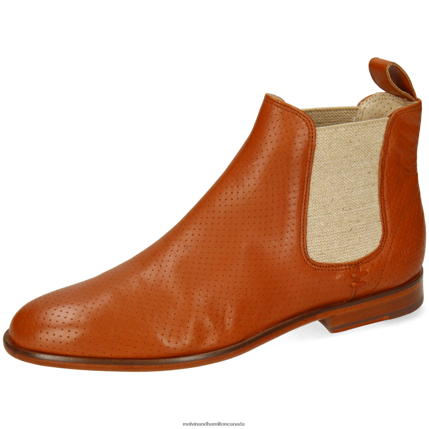 Women Melvin & Hamilton Orange Susan 10 Ankle Boots P4V68P1024