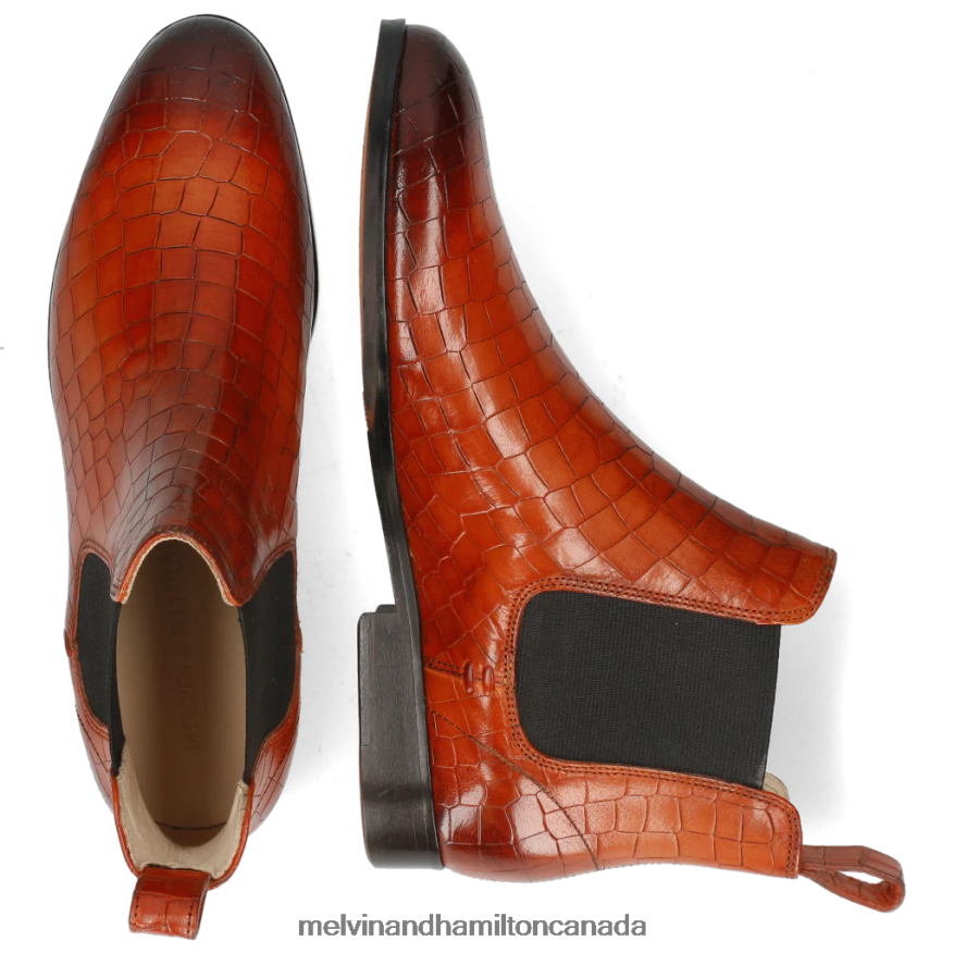 Women Melvin & Hamilton Orange Susan 10 Ankle Boots P4V68P1085