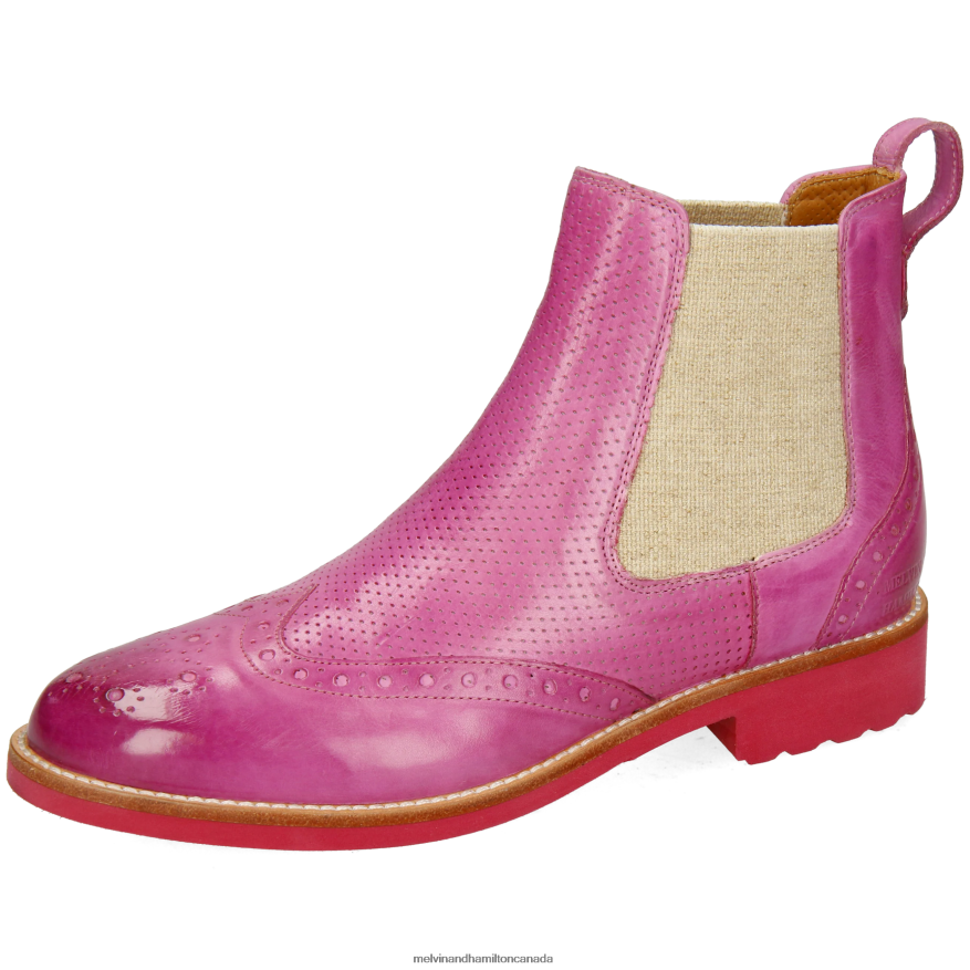 Women Melvin & Hamilton Pink Selina 29 Ankle Boots P4V68P975