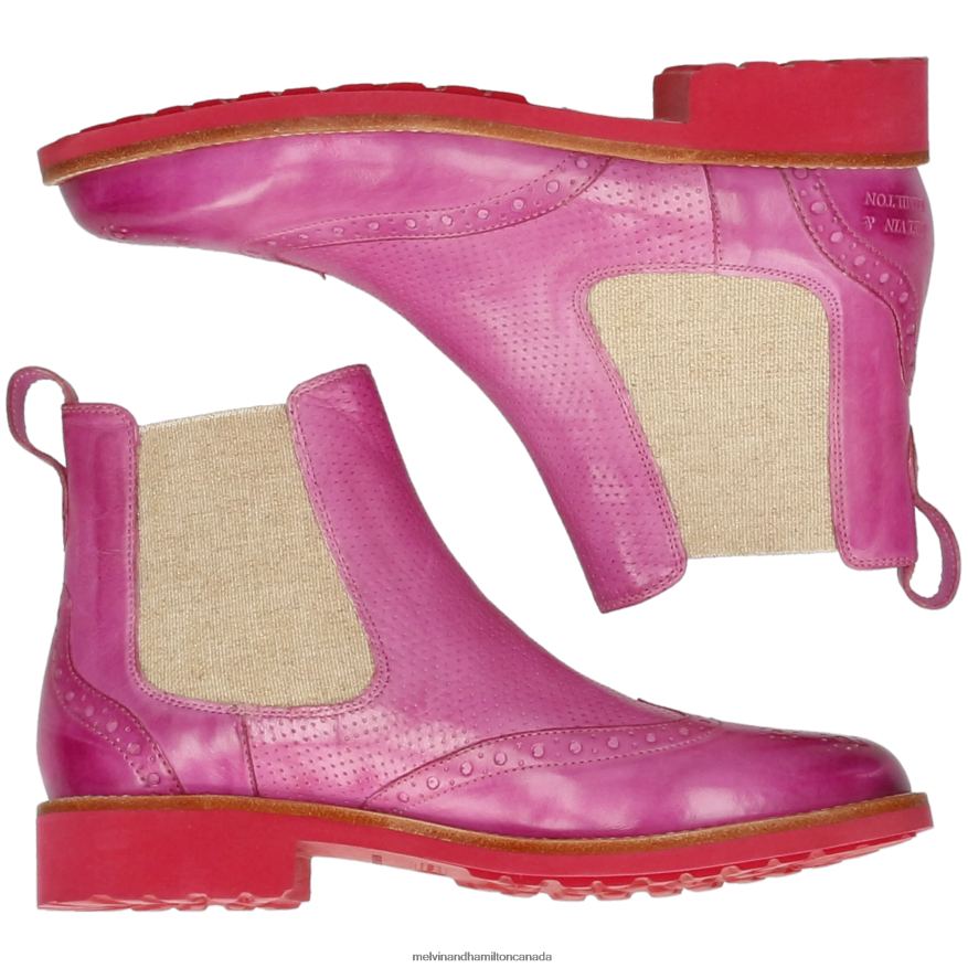 Women Melvin & Hamilton Pink Selina 29 Ankle Boots P4V68P975
