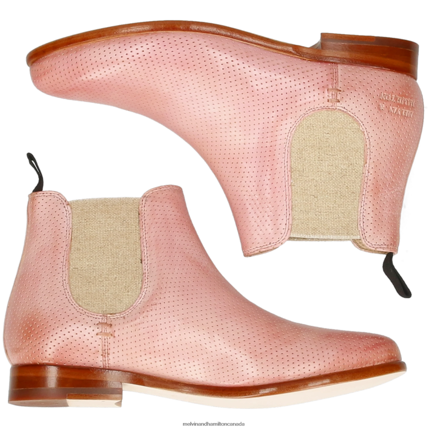 Women Melvin & Hamilton Pink Selina 57 Ankle Boots P4V68P1034