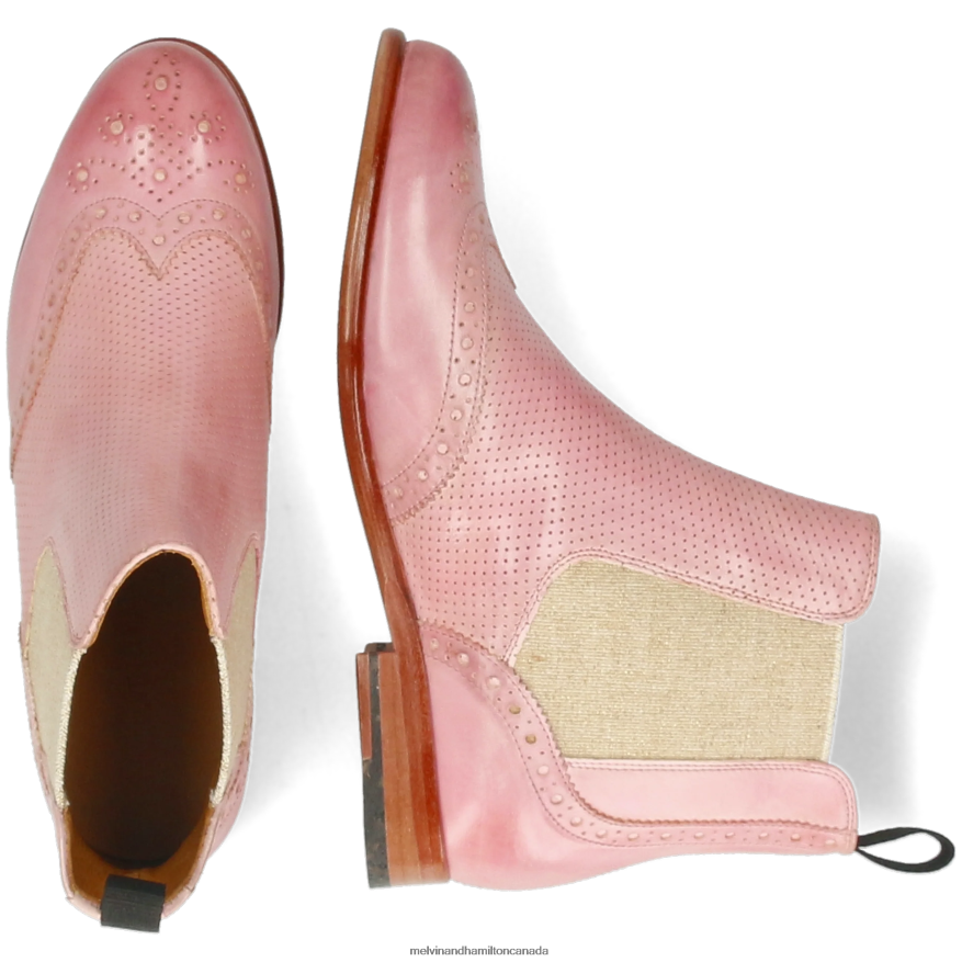 Women Melvin & Hamilton Pink Selina 6 Ankle Boots P4V68P821