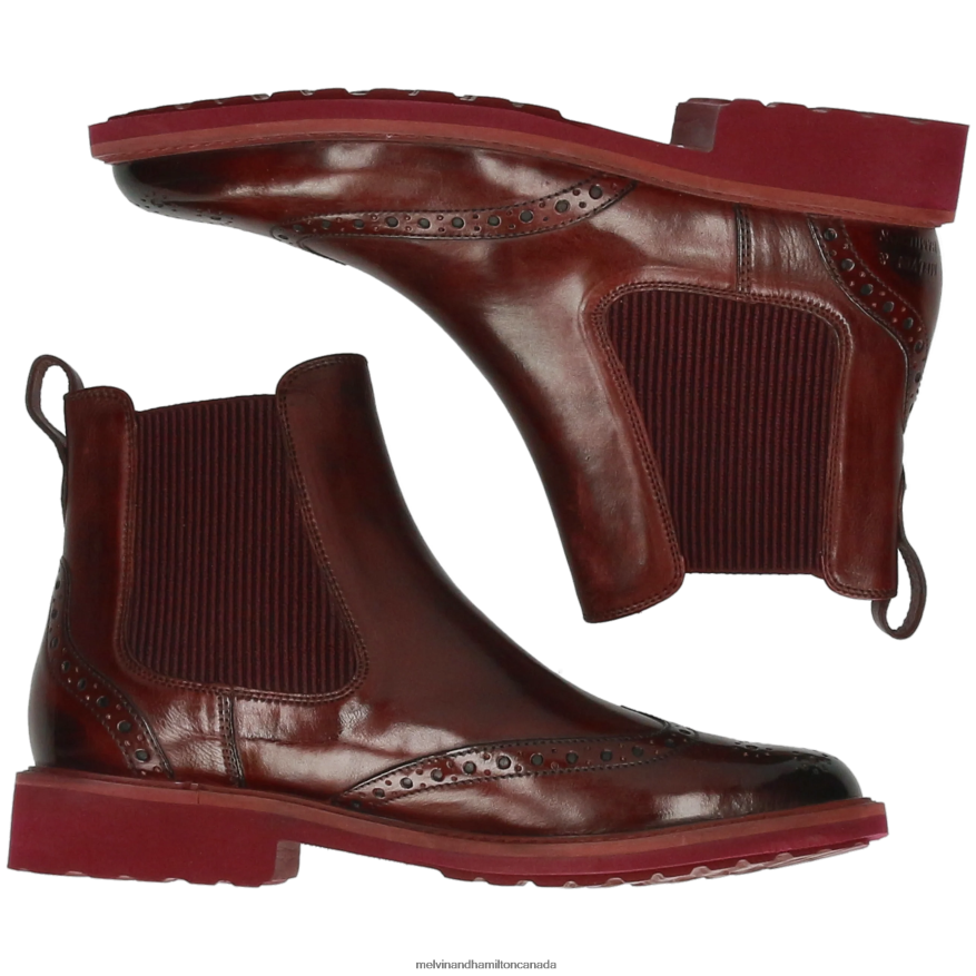 Women Melvin & Hamilton Purple Selina 29 Ankle Boots P4V68P962