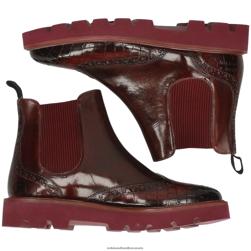 Women Melvin & Hamilton Purple Selina 65 Ankle Boots P4V68P966