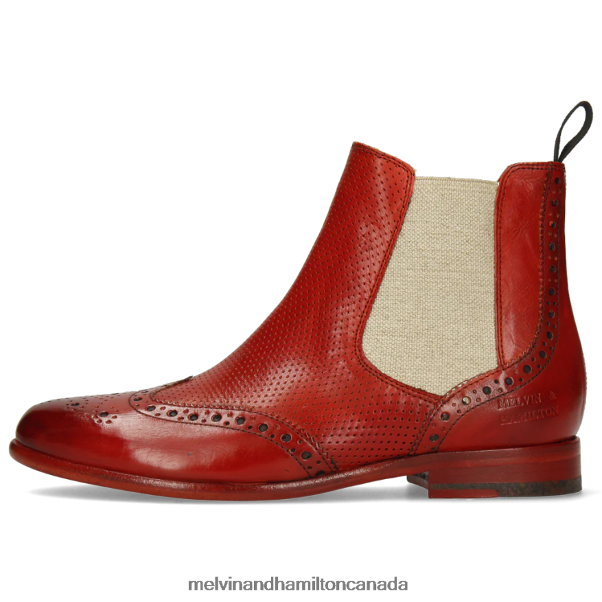 Women Melvin & Hamilton Red Selina 6 Ankle Boots P4V68P1072