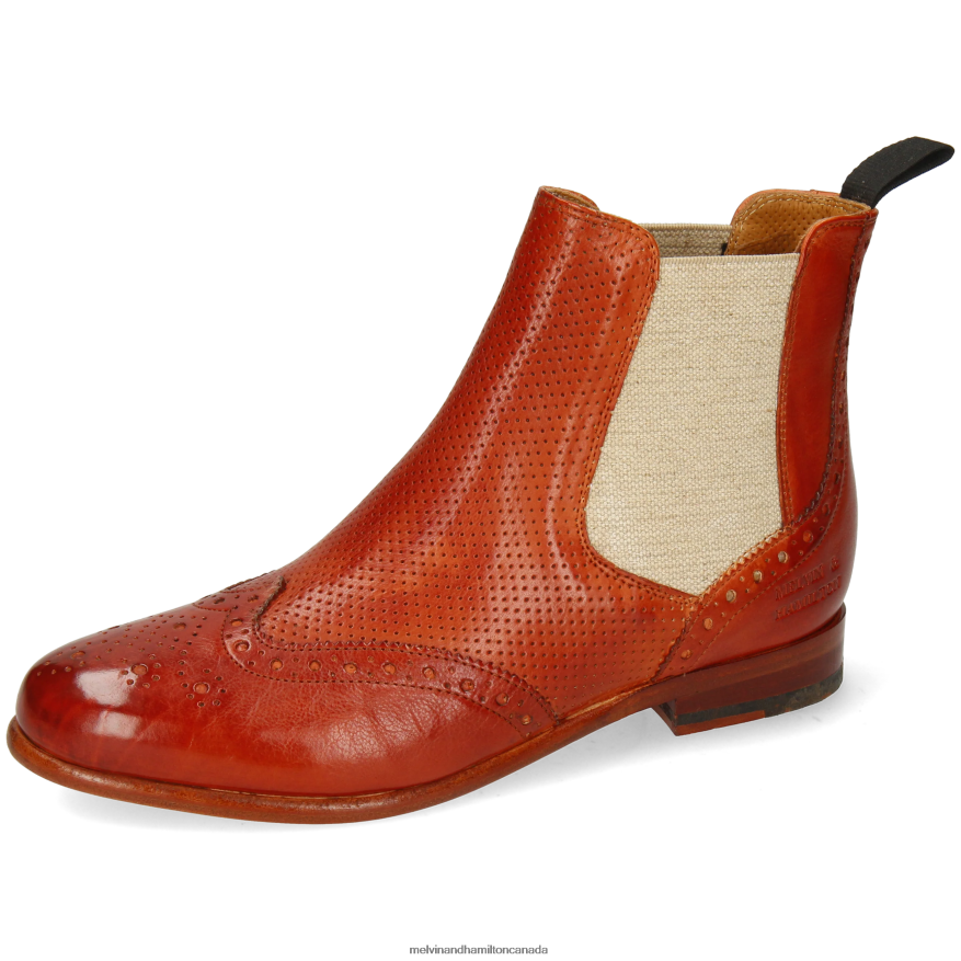 Women Melvin & Hamilton Red Selina 6 Ankle Boots P4V68P999