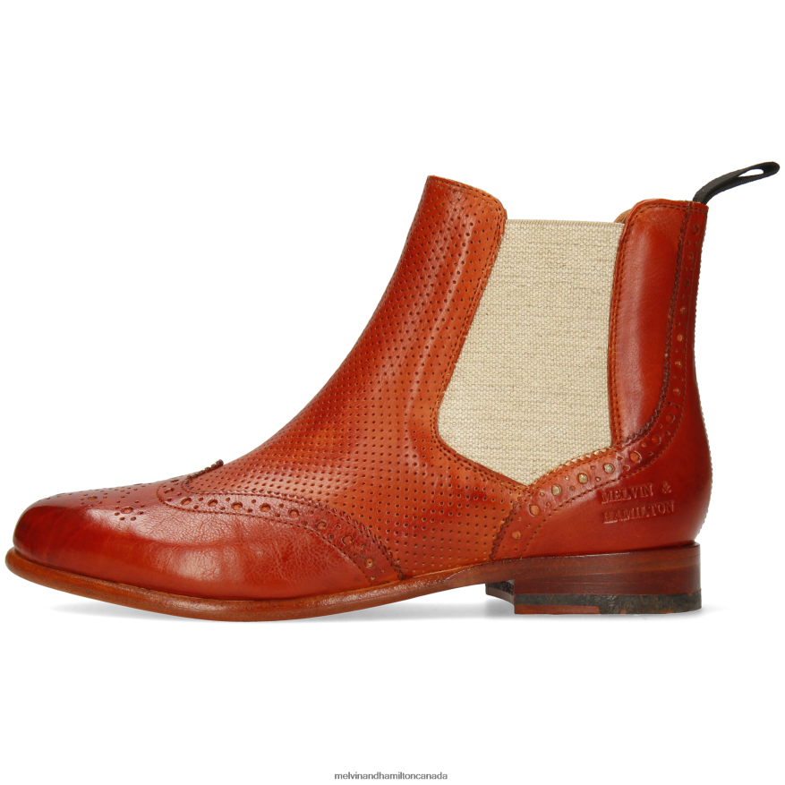 Women Melvin & Hamilton Red Selina 6 Ankle Boots P4V68P999