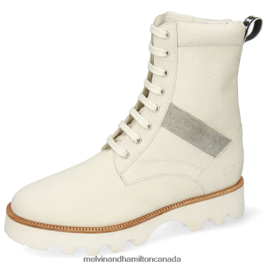 Women Melvin & Hamilton White Dakota 8 Ankle Boots P4V68P1053
