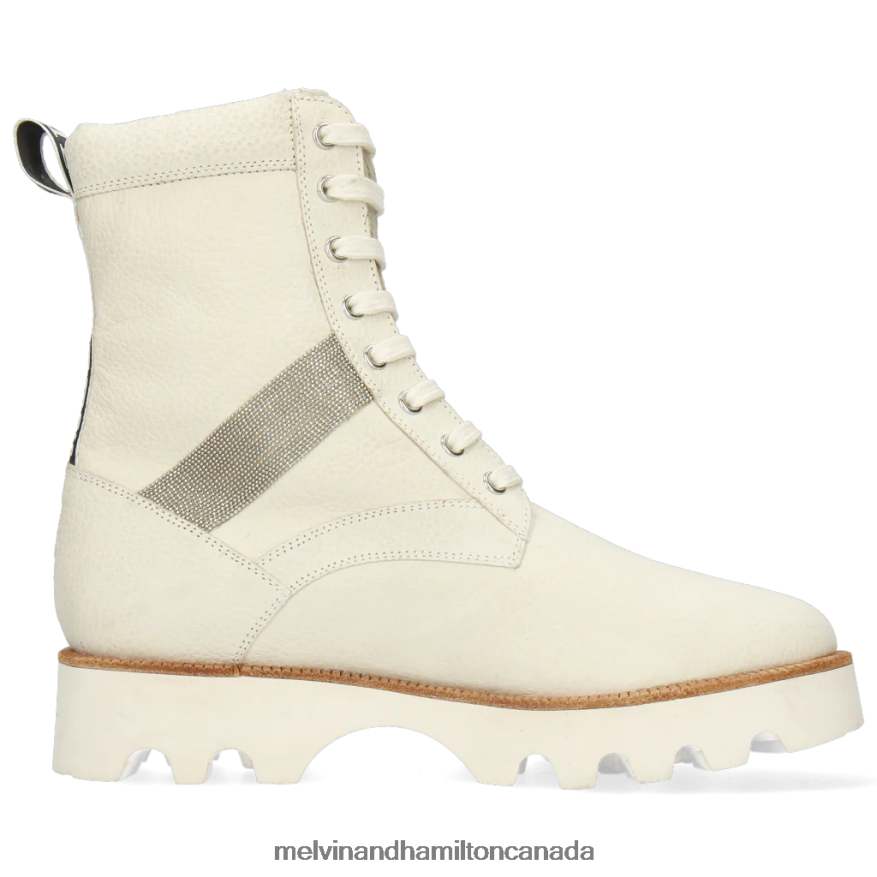 Women Melvin & Hamilton White Dakota 8 Ankle Boots P4V68P1053