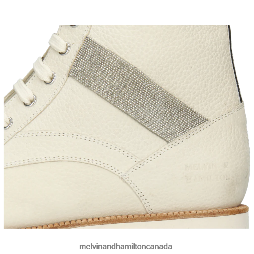 Women Melvin & Hamilton White Dakota 8 Ankle Boots P4V68P1053