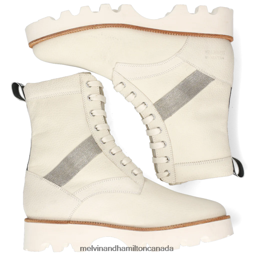 Women Melvin & Hamilton White Dakota 8 Ankle Boots P4V68P1053