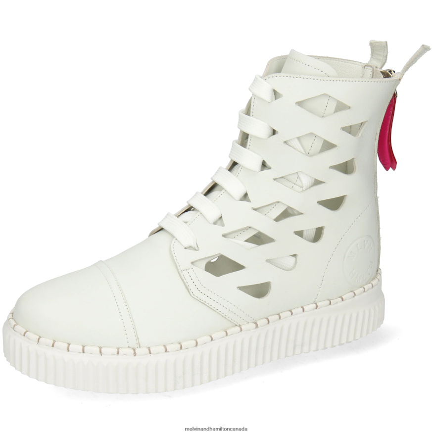 Women Melvin & Hamilton White Nuri 1 Ankle Boots P4V68P1000