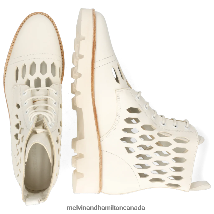 Women Melvin & Hamilton White Selina 51 Ankle Boots P4V68P1079